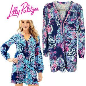Lilly Pulitzer Joy Dress Deep Indigo Gypsea Girl size Small S Tassel Tunic Lily